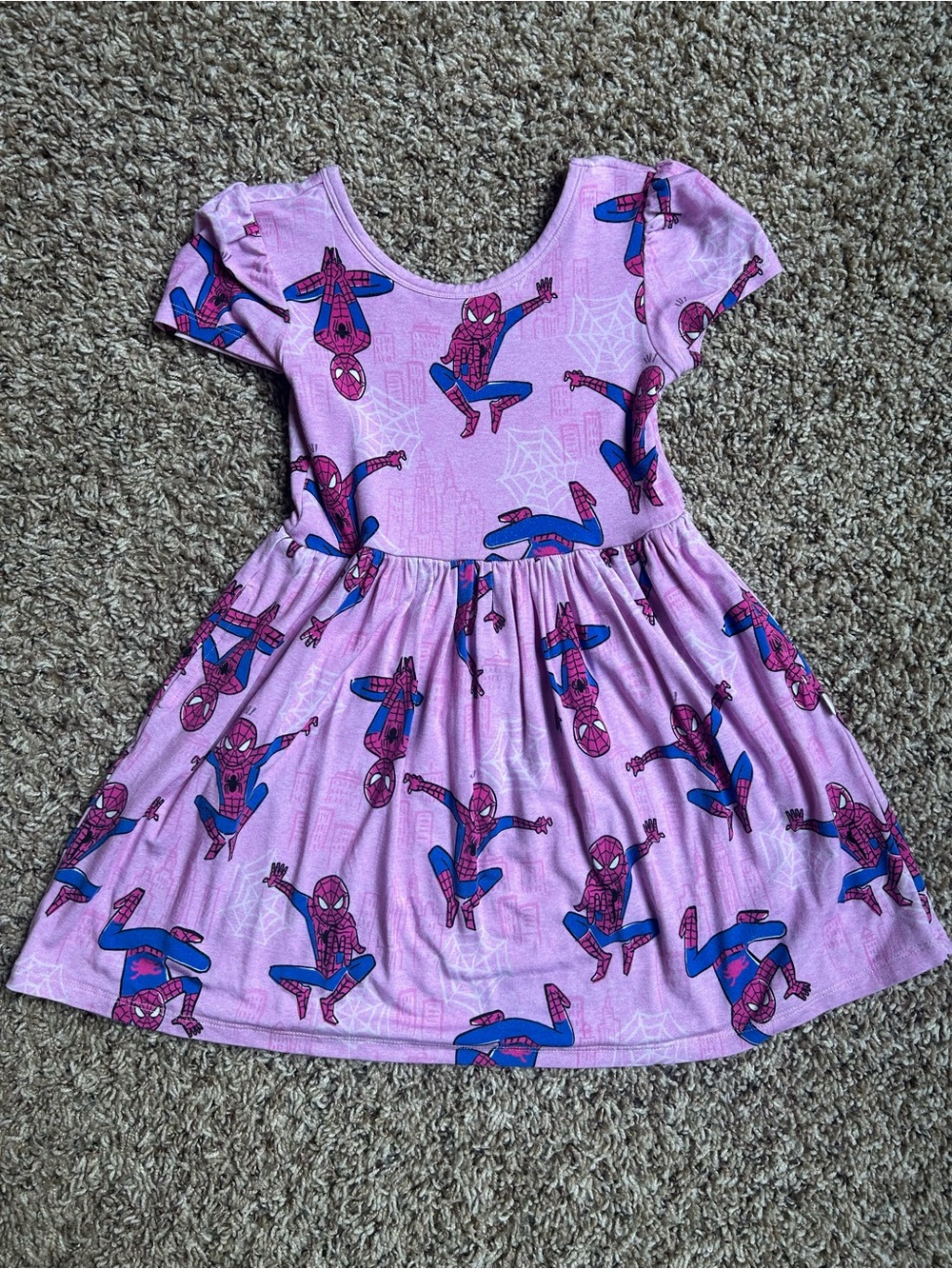 Little Sleepies 3T pink spiderman skater dress